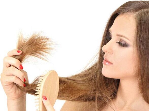 The section of the hair ends